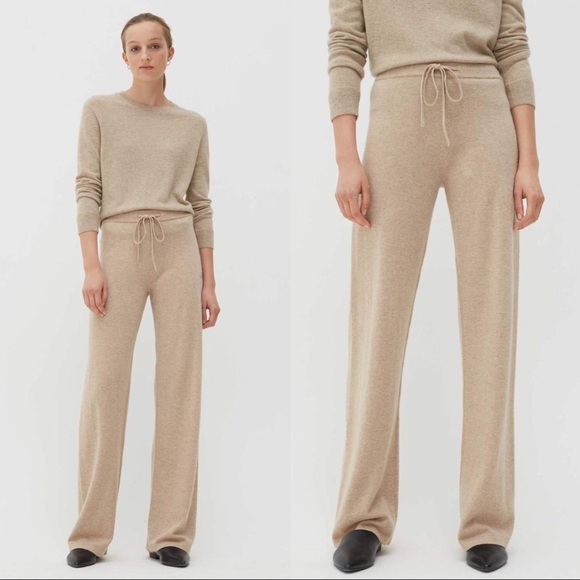{Club Monaco} 100% Cashmere Wide Leg Lounge Pants - Picture 3 of 6